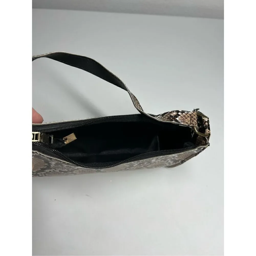 HOBO BAG WITH PYTHON EFFECT AND ZIPPER in Faux Leather